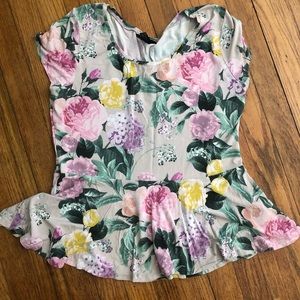 H&M Floral Peplum Top, L